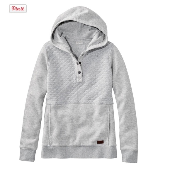 L.L. Bean Tops - L.L. Bean Women's Quilted Sweatshirt, Hooded Pullover